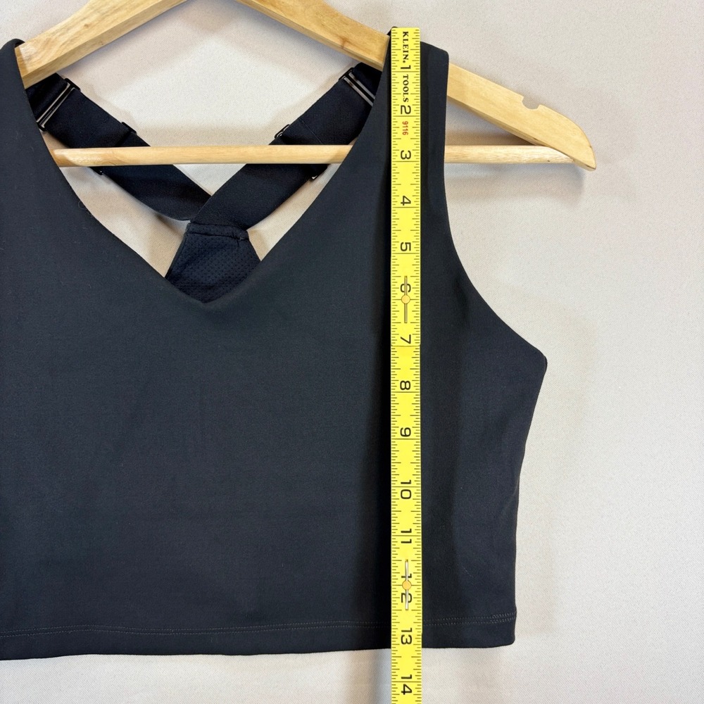 Coolibar Ananda Long Line Sports Bra Women Small Black UPF 50 T-Back Hiking Yoga - Picture 2 of 8